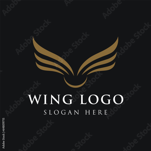 Unique and creative wing element logo template design. Logo for business, freedom and symbols.