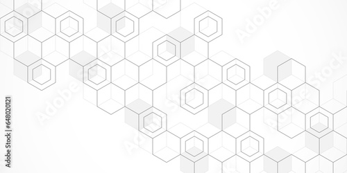 Vector illustration of hexagons pattern. Geometric abstract background with simple hexagonal elements. Creative idea for medical, technology or science design