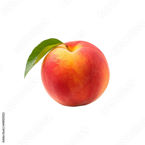 Peach isolated on white PNG transparent background