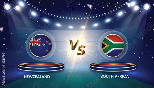 Cricket world cup India 2023 with team vs team broadcast template design