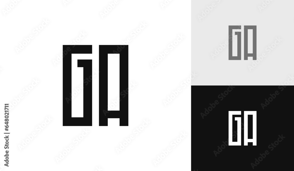 Letter GA initial monogram logo design