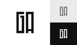 Letter GA initial monogram logo design