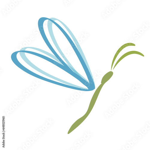 bright dragonfly art drawn design