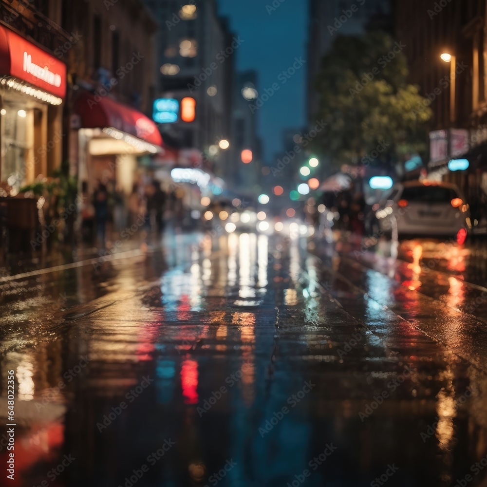 City After Dark: Rainfall Street Scenes, Generative AI