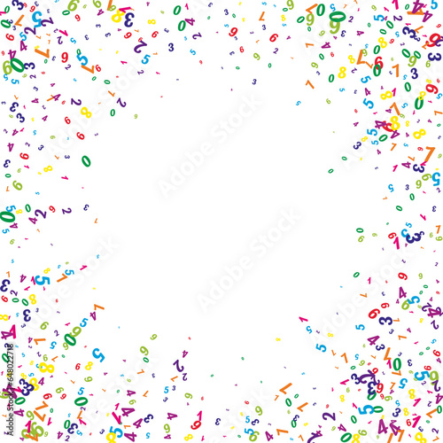 Scattered numbers. Colorful childish digits