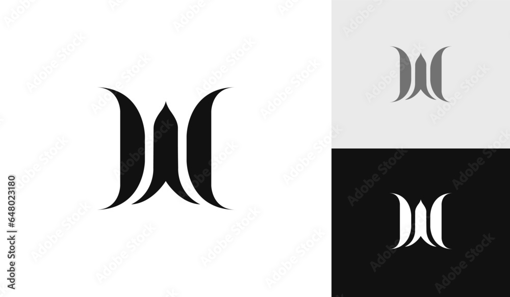 Letter W initial monogram logo design