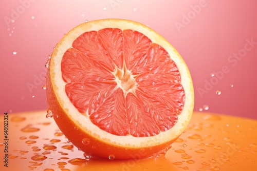 Fresh whole grapefruit on orange 