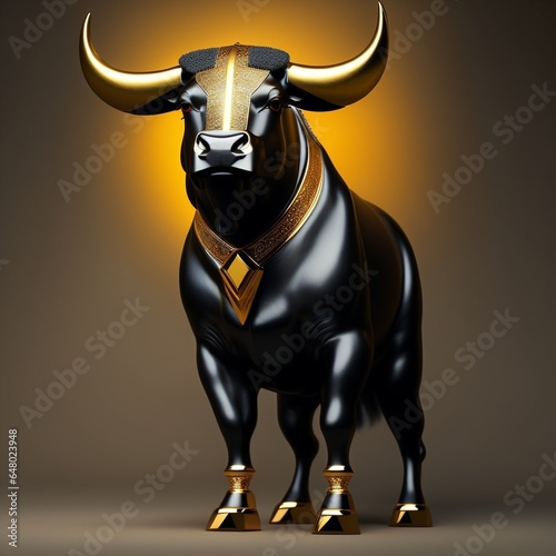 bull on black background