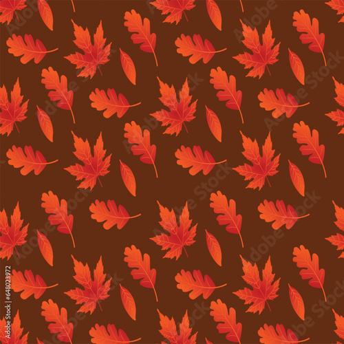 seamless pattern with autumn leaves vector
