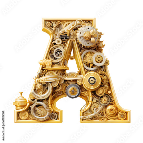 letter A logo with machine decoration