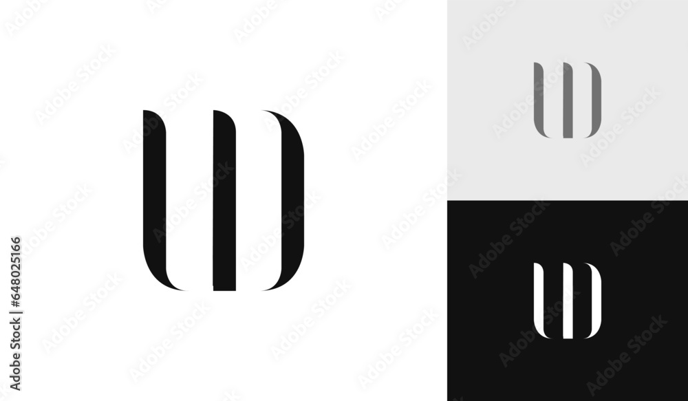 Letter UD initial monogram logo design Letter UD initial monogram logo design