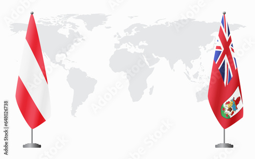 Austria and Bermuda flags for official meeting