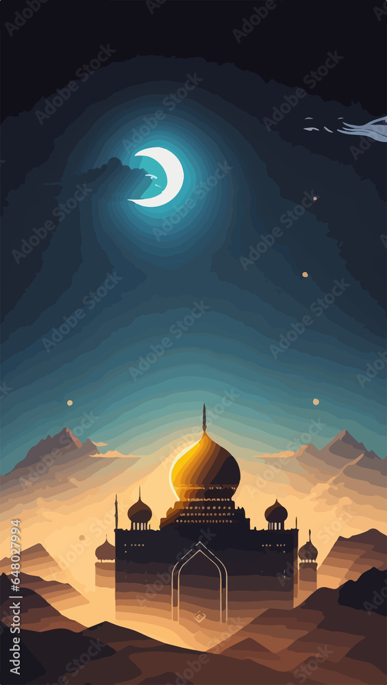 Islamic mosque background for prayers, posters and wallpapers.
