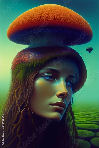picture of druid with head full of mushrooms