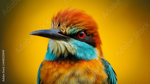colorful bird with a very long beak Generative AI