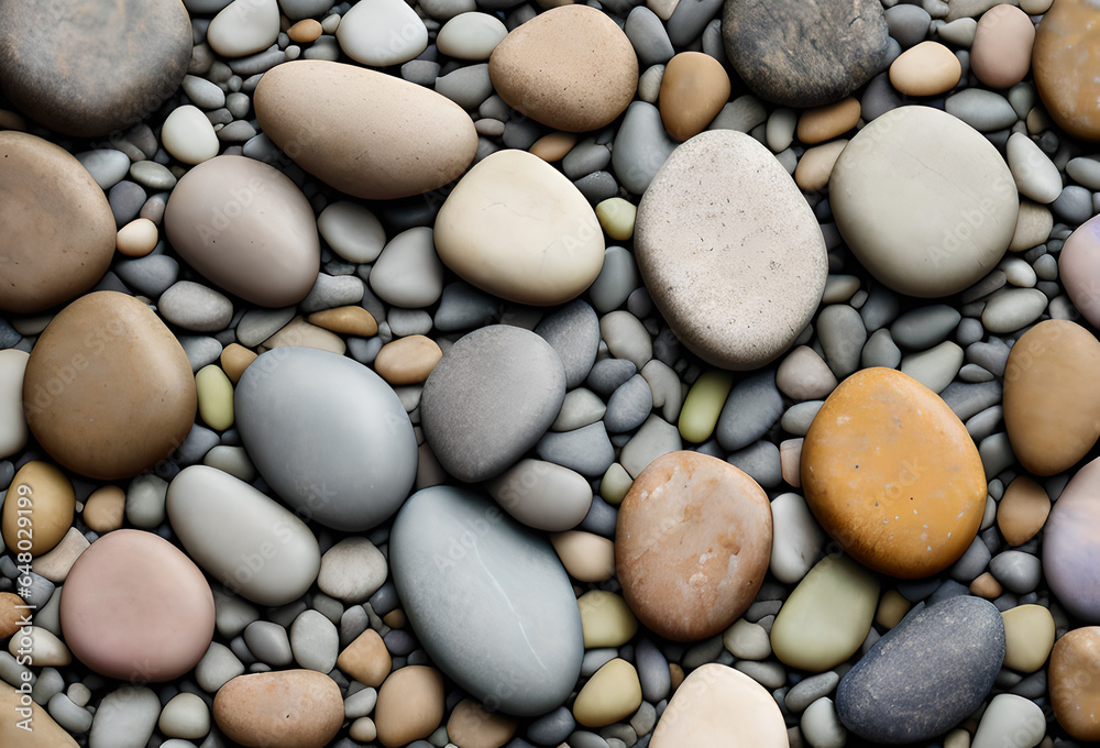 River colorful stones background texture, Generative AI River colorful stones background texture, Generative AI