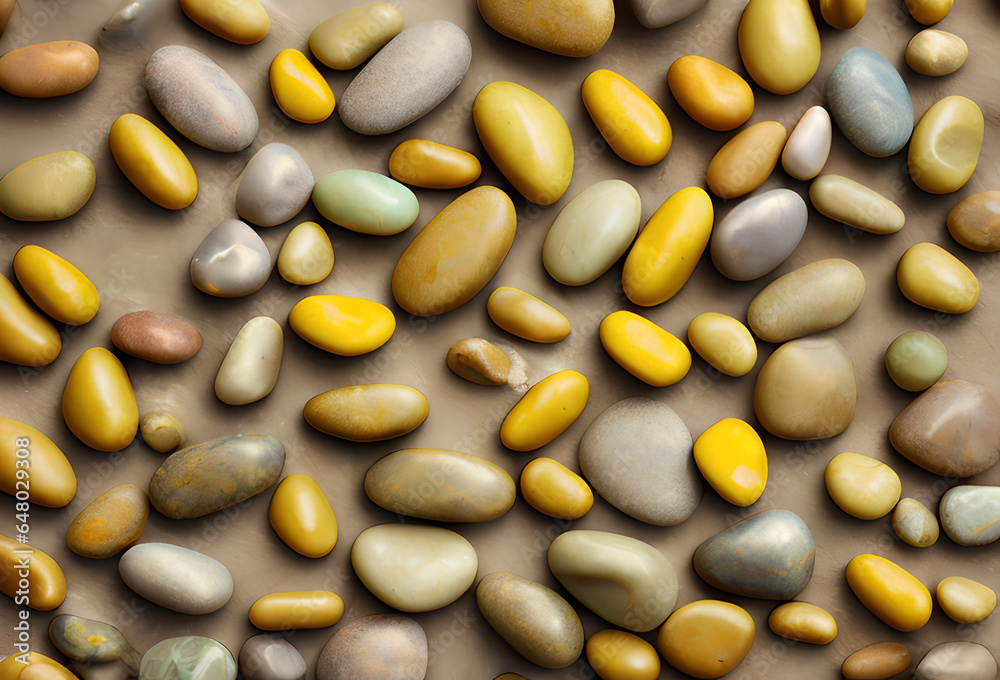 River colorful stones background texture, Generative AI River colorful stones background texture, Generative AI