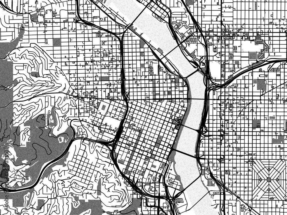 Greyscale Vector City Map Of Portland Center Oregon In The United 1000 F 648035578 AF76ZWnDgCCdHoL6C0KbFG1Pdy5EoGkj 