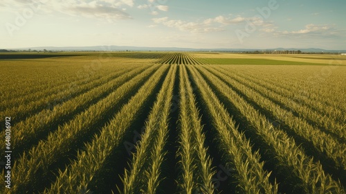 Fotografia Aerial view of corn field, AI generated Image
