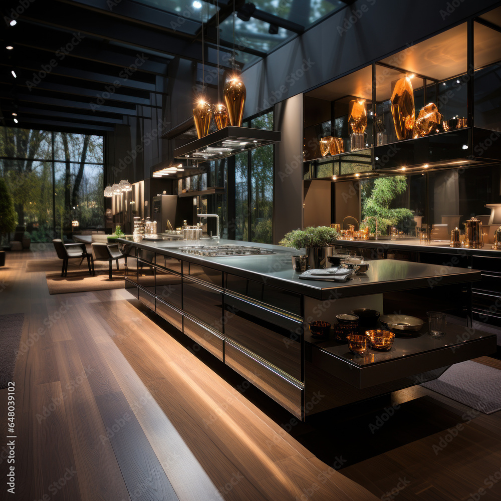  A amazing kitchen with dazzling metal gadgets
