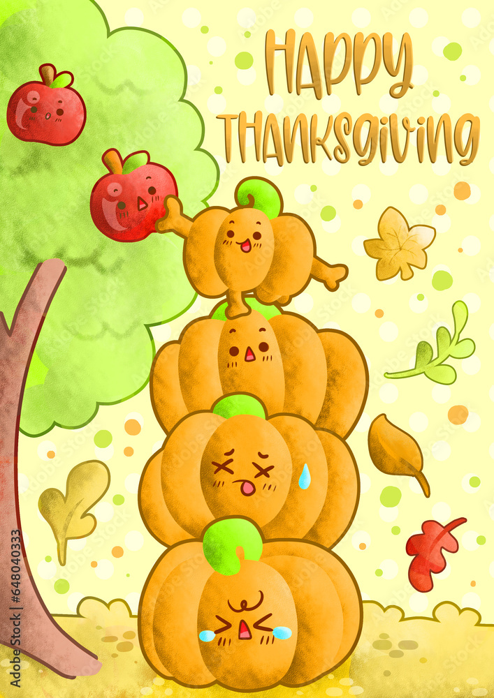 Fototapeta premium Set of Thanksgiving items