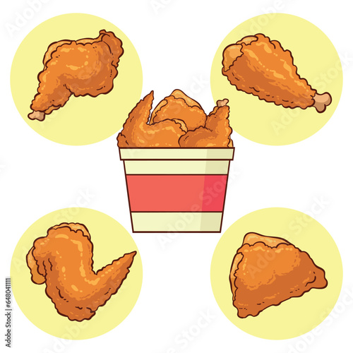 fried chicken vector illustration