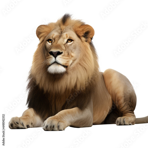 lion looking isolated on white