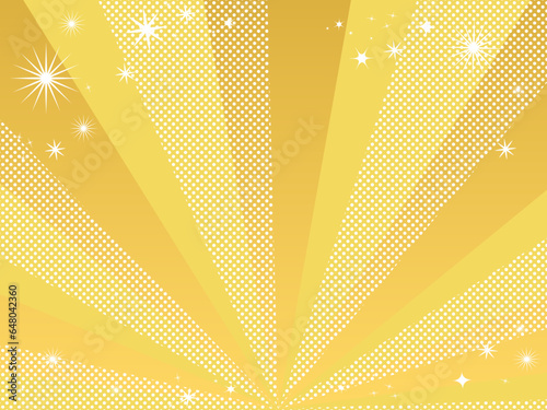 ドット柄とキラキラの大きな集中線のフレームFrame with dot pattern and sparkling large concentrated lines＃effect line＃concentration line