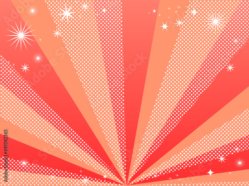 ドット柄とキラキラの大きな集中線のフレームFrame with dot pattern and sparkling large concentrated lines＃effect line＃concentration line