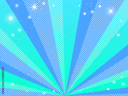 ドット柄とキラキラの大きな集中線のフレームFrame with dot pattern and sparkling large concentrated lines＃effect line＃concentration line