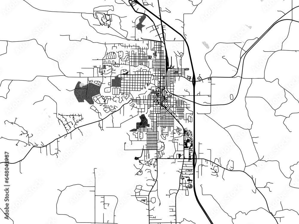 Greyscale vector city map of Sheridan Wyoming in the United States of America with with water, fields and parks, and roads on a white background. Greyscale vector city map of Sheridan Wyoming in the United States of America with with water, fields and parks, and roads on a white background.