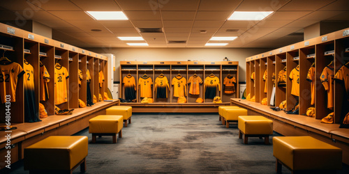 a football locker room. AI generative.