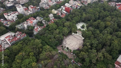 Hyperlapse over Parque Mexico at Condesa, Mexico City photo