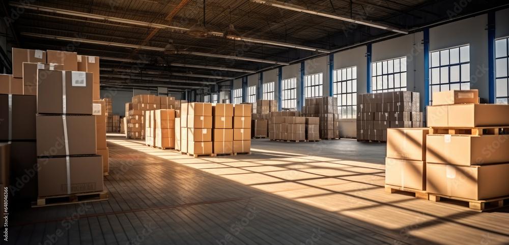 Inside of factory storage warehouse, Inventory control, order fulfillment or space optimization. Inside of factory storage warehouse, Inventory control, order fulfillment or space optimization.