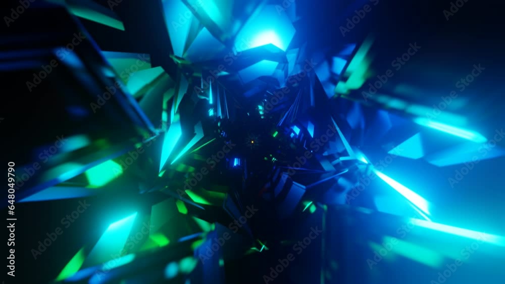 Vibrant VJ loop: disco strobe lights pulsate neon rhythms.