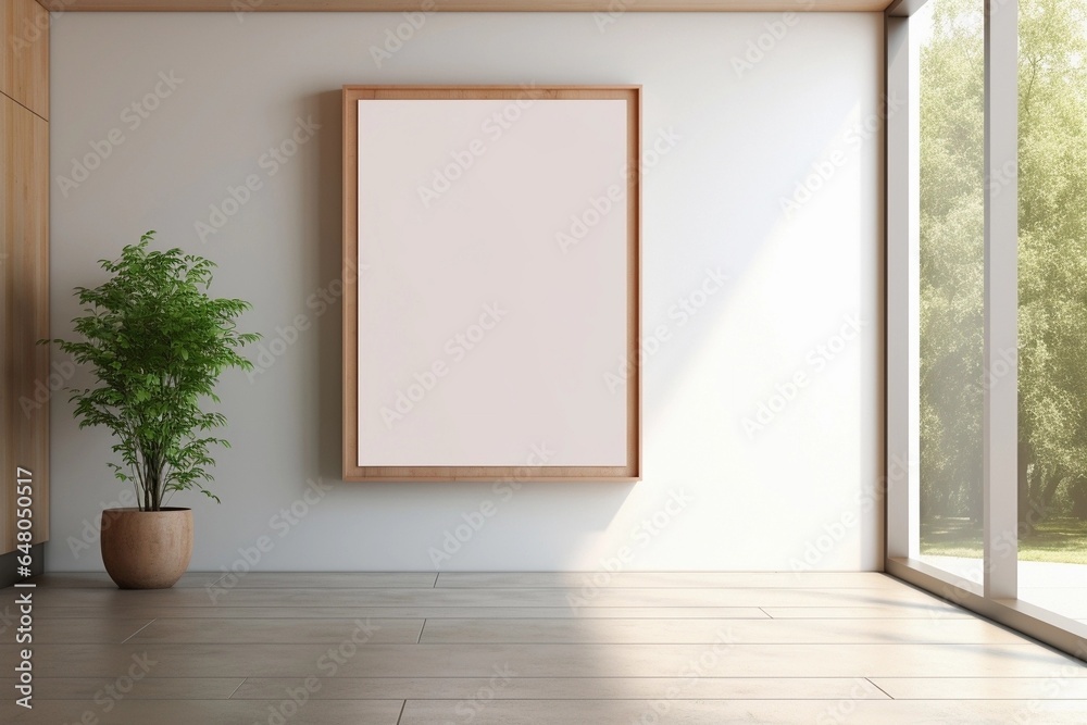 mockup modern frame at modern interior wall mockup modern frame at modern interior wall