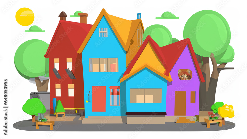 colorful house vector