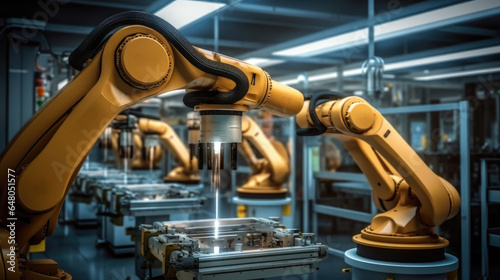 Robotic arm production lines, Industrial machinery.