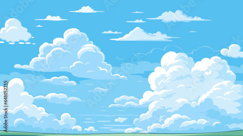 Blue sky clouds. Background design, Vector