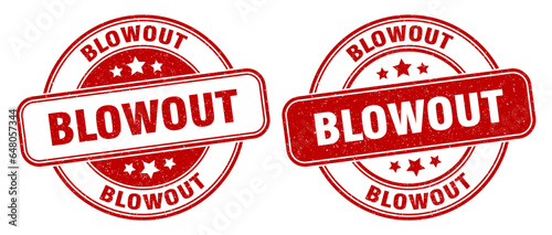 blowout stamp. blowout label. round grunge sign