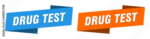 drug test banner. drug test ribbon label sign set