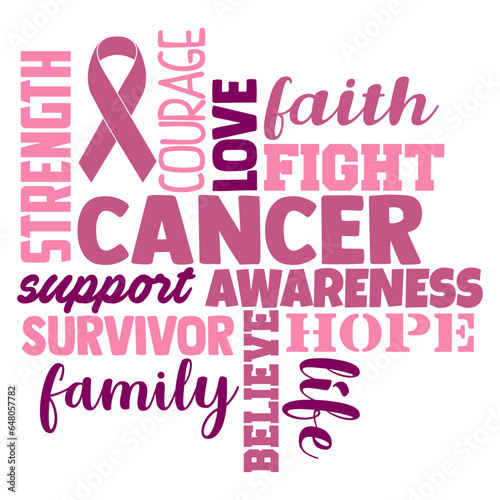 Cancer Awareness Word Art - Cancer Awareness Illustration