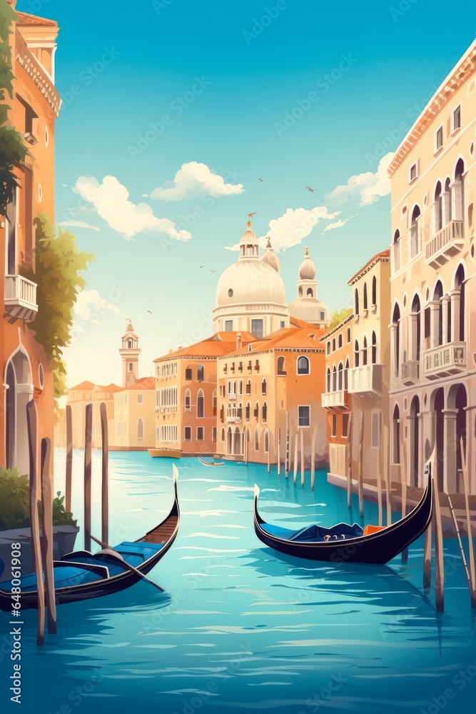 Retro Venice Travel poster