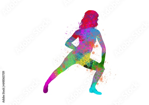 Watercolor Dancer drawing, silhouette of a dancing person, Watercolor dancing, Hiphop, Classical
