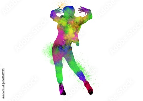 Watercolor Dancer drawing, silhouette of a dancing person, Watercolor dancing, Hiphop, Classical

