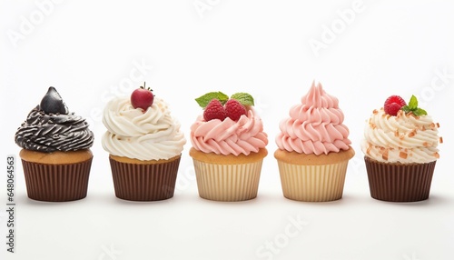 Cupcakes. flavors and are often beautifully decorated. isolated on white background
