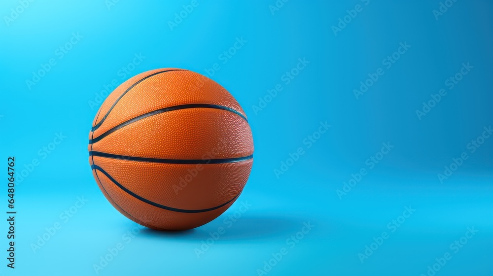 basketball ball on blue background
