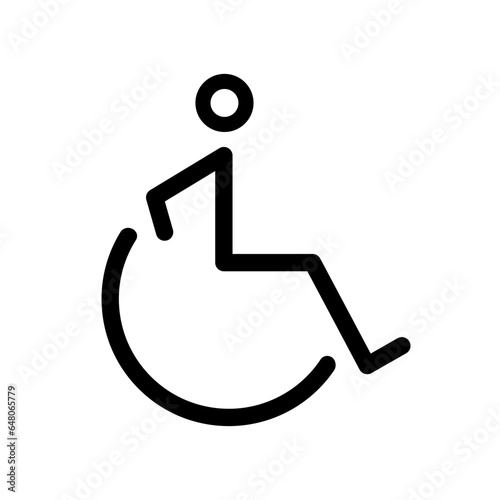 Person on Wheelchair. Wheelchair Symbol - Vector Icon. Line Icon for Websites and Print