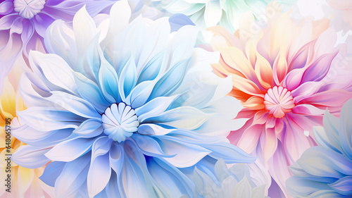 Beautiful flowers. Abstract floral design in pastel. © Yuwarin
