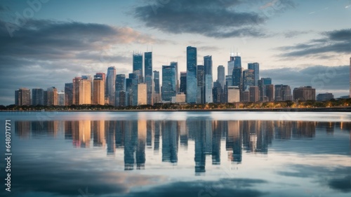 Exploring the Urban Oasis: City Skyline Reflections, Generative AI © Sohel